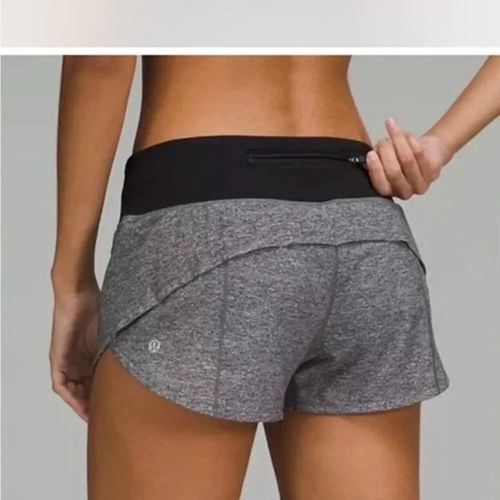 Lululemon Speed Up Shorts Heathered Gray and Black Active Short